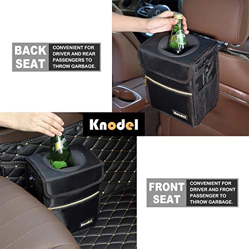 K KNODEL Car Trash Can with Lid, LeakProof Car Garbage Can with
