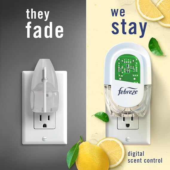 Febreze Plug In Air Freshener, Odor-Fighting Scented Oil Refill, Kitchen Odor Fighter, 2 Refills