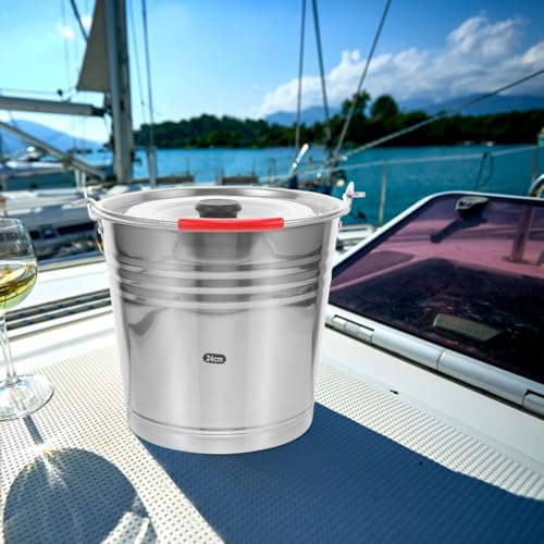 Baluue Stainless Steel Water Bucket with Lid and Handle 6L Ice Storage Pail for Bar Party Beverage Cooler and Multi-Purpose Use by Baluue - Image 7