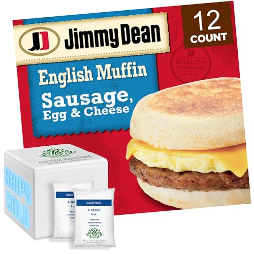 Jimmy Dean, Individually Wrapped Fully Cooked Sausage, Egg And Cheese Muffin, 5 oz. (12 Count)