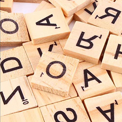 100 piezas fichas de Scrabble letras madera números miniatura 2