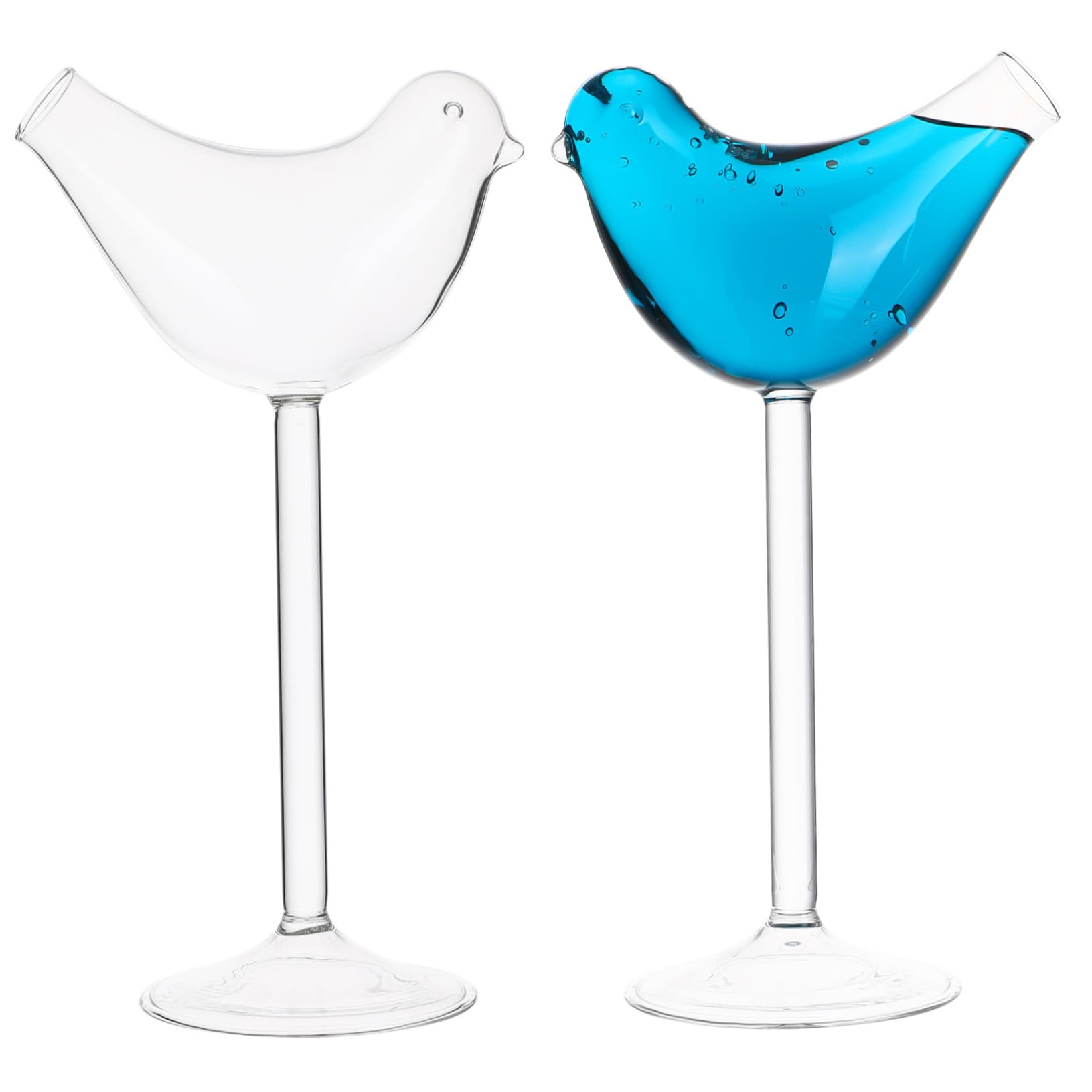 Verres à cocktail d'oiseau en verre teinté design créatif chic pour maison