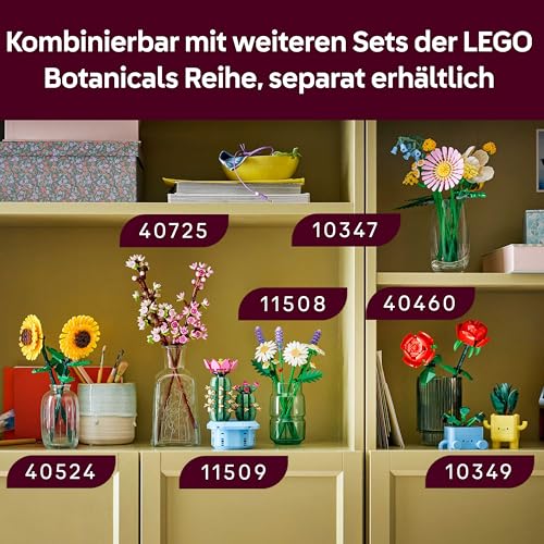 LEGO Botanicals Blühender Kaktus - Set mit Kunstpflanze mit 2 Kakteen & künstlichen Blüten - DIY Deko - Geschenkidee zum Geburtstag für Mädchen ab 9 Jahren & Erwachsene Pflanzenliebhaber - 11509