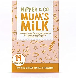 Nipper & Co, Mums Milk, Breastfeeding Tea for Lactation (1x14 Tea Bags) Aids Milk Supply, Postpartum Essentials Breast Feeding Lactation Tea, Nursing Tea, New Mum Gift Pamper Kit, New Baby Gift