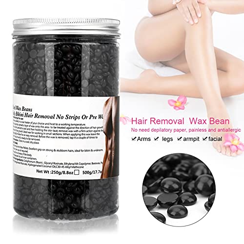 Depilatory Hard Wax Bean, Pure Mild Durable Wax Bean Hair Remover Wax Bean Convenient with Jar for H