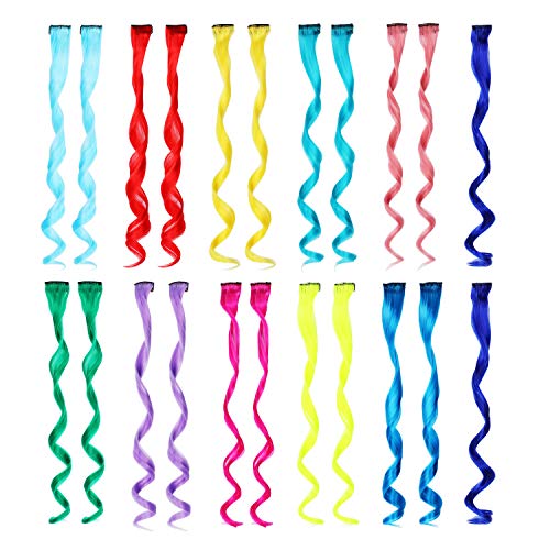 Hair Extensions Clip for Women,Highlights Straight Long Colored Hairpiece Human Hair Clip Accessories for Girl