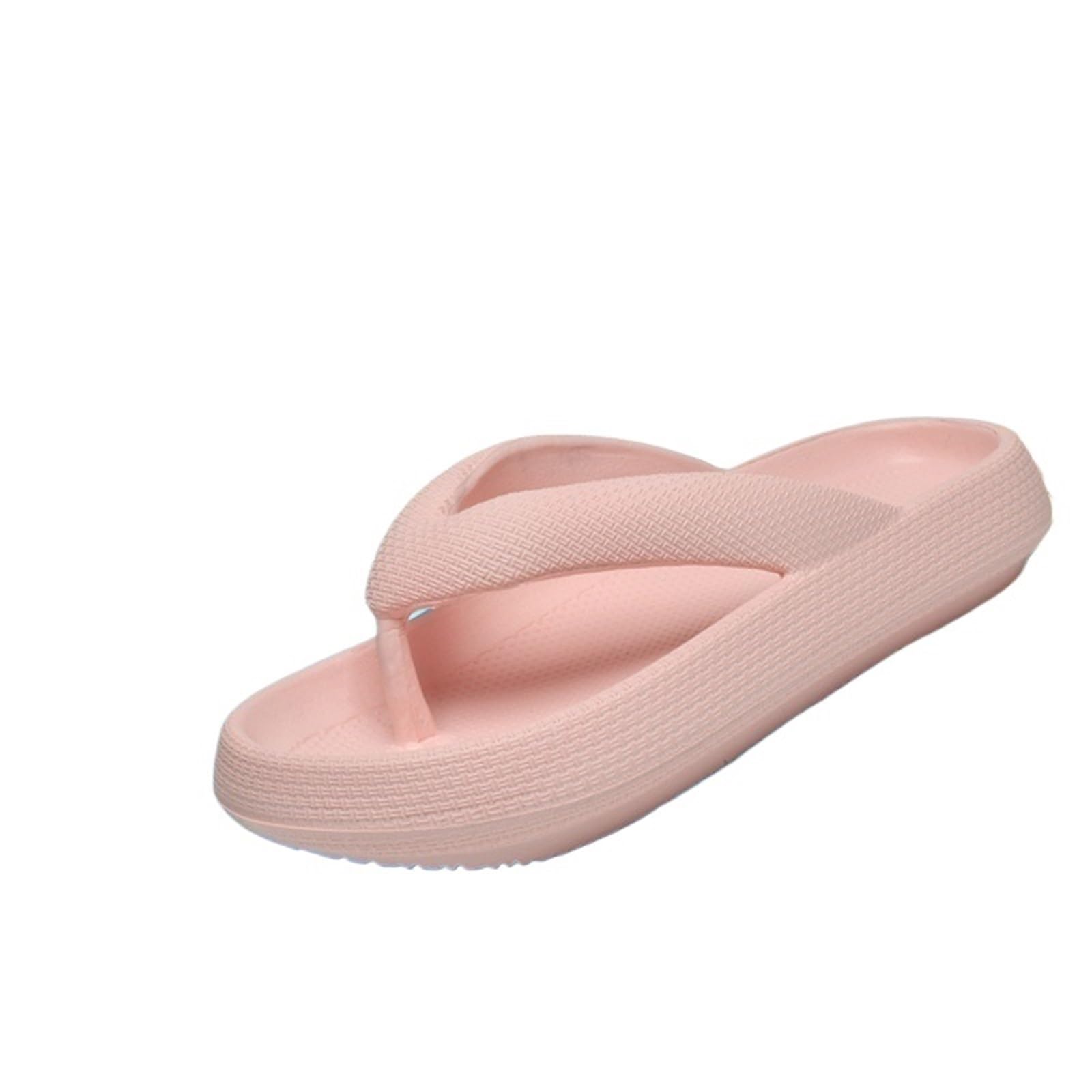 ERHTGUO Ladies Lightweight Solid Color Sandals - Casual Indoor/Outdoor Couples Flip Flops, Comfortable Slip-On Beach Footwear(Pink,38-39)