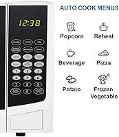 Vista 3 de Emerson 0.9 Cu. Ft. Compact Countertop Microwave Oven with Touch Control, LED Display, 900W, 6 Auto Menus with Removable Glass Turntable and Child