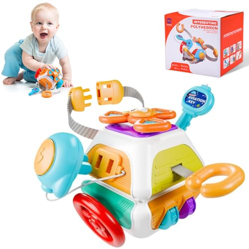dashfor Montessori Spielzeug Baby Montessori Sensorisches Spielzeug ab 1 Jahr, Aktivitätswürfelspielzeug für Babys ab 1-3 Jahr, Motorikspielzeug ab 1 Jahr Frühes Spielzeug für Kleinkinder