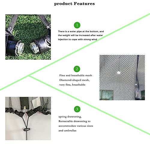 9/10 FT Mosquito Net for Patio Umbrella Outdoors Screen Polyester Hanging Tent(Mosquito Net Only) - Image 4