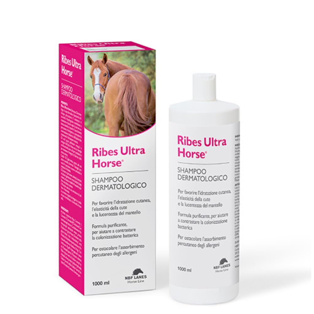 NBF Lanes | Ribes Ultra Horse Shampoo e Balsamo - Lenitivo e Idratante per Pelle e Mantello
