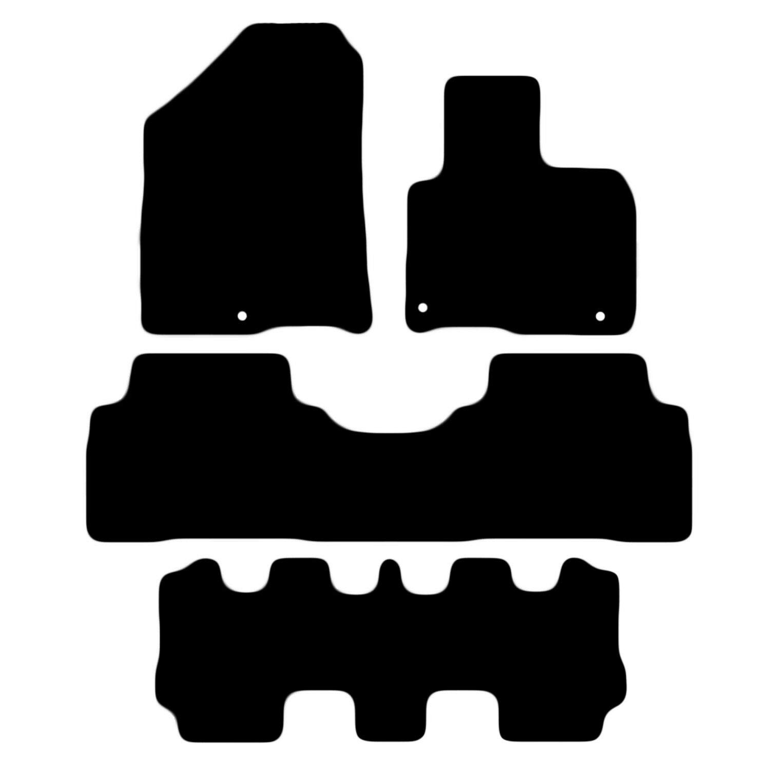 Carsio Carpet Car Mats For Kia Sorento 2015+ Onwards 7 Seater 4 Piece Set Tailored Fit Floor Mat Complete Accessory Black Custom Fitted - All Weather, Anti-Slip Backing & Black Trim