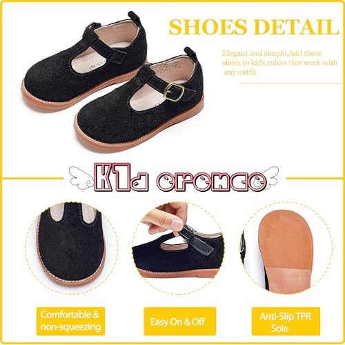 Image of Kiderence Toddler Girl Mary Jane School Uniform Dress Shoes Oxford Flats | Wide Toe Box Great Comfort for Student Shoe and Flower Girl Shoe for Wedding, Parties, Church