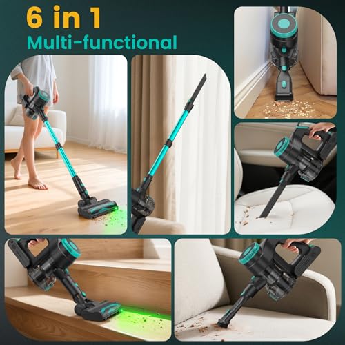 Image of Zefiro 350W Cordless Vacuum Cleaner,45Mins Runtime Vacuum Cleaners for Home, C6-ZF03