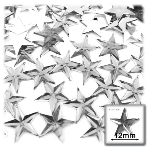 144pc Loose Flatback Acrylic Rhinestones Star 12mm- Flatback Crystal Clear