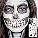 4Pcs Temporary Face Tattoos Devil Face Skeleton Mouth Spider Web Horror Halloween Makeup Accessories for Women Mens