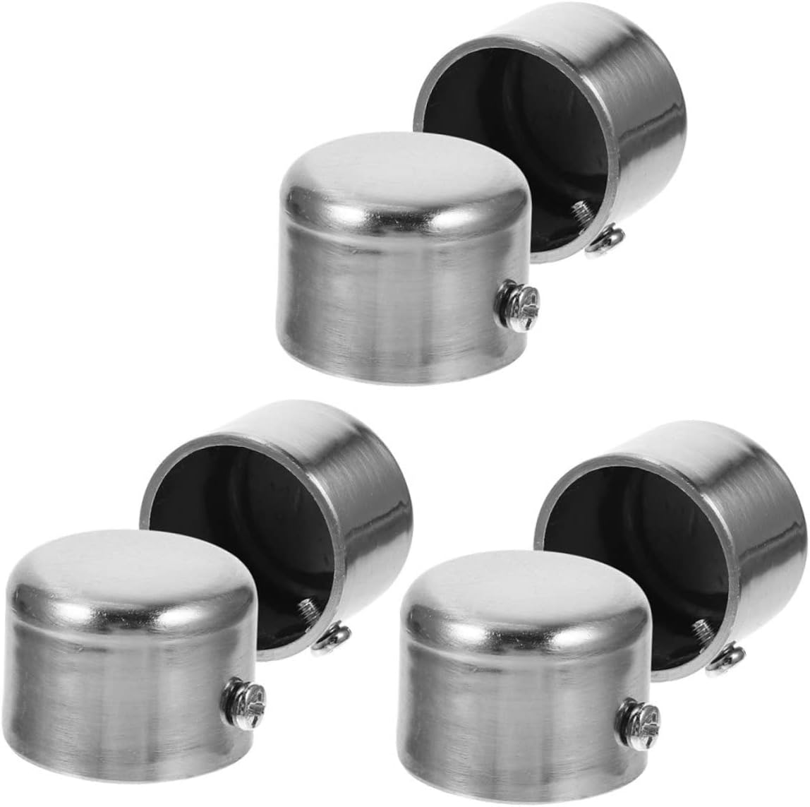 PRETYZOOM 6pcs Curtain Rod Ceiling Mount End Caps Easy Install Metal Finials Window Curtain Accessories