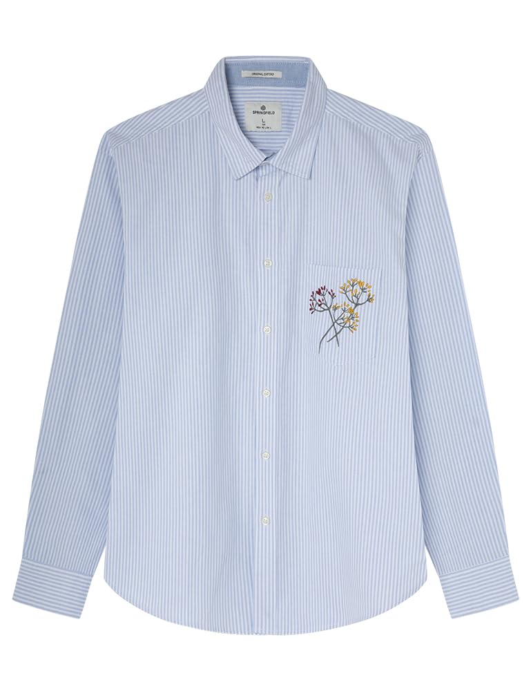 SPRINGFIELD Men's Shirt, Steel Blue, L