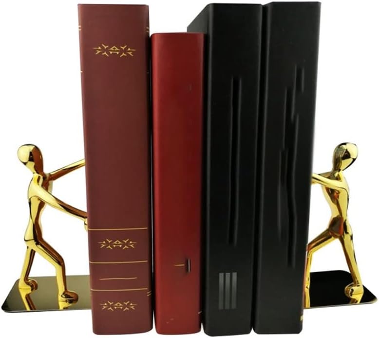 Mordern Bookends Book Ends Heavy Duty Bookends Nonskid Book End Art Bookend, Metal Book Ends for Shelves, Book Support for Books,1 Pair Decorative Bookend Supports(C)