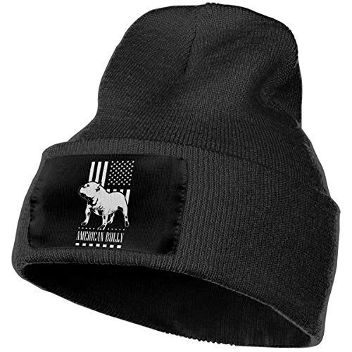 SOURCE POINT Unisex Beanie Hat American Flag Bully Knit Hat Cap Skull Cap Black