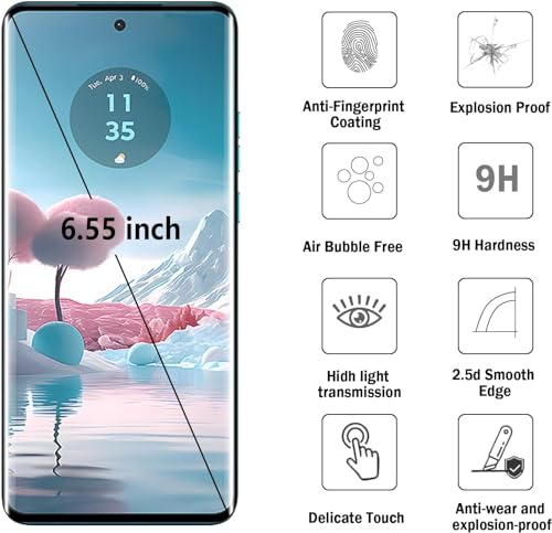 Image of STP FEEL Advanced Black Border Tempered Glass For Motorola Edge 40 / Edge 30 Fusion /Edge 40 Neo (6.55 Inch, Pack of 1) Full Screen Coverage (except edges) Screen Protector Guard