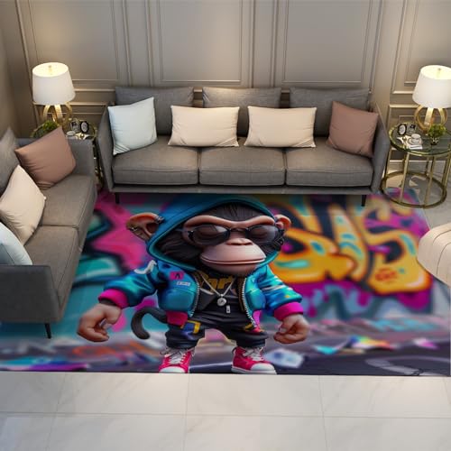 Tapis lavable machine motif Cool Gorilla pour décoration ado - 2