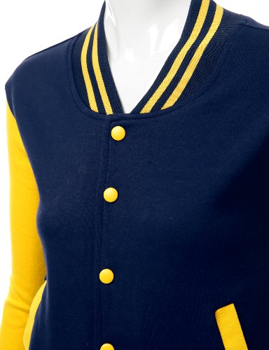 Women's Stylish Color Contrast Long Sleeves Varsity Jacket4