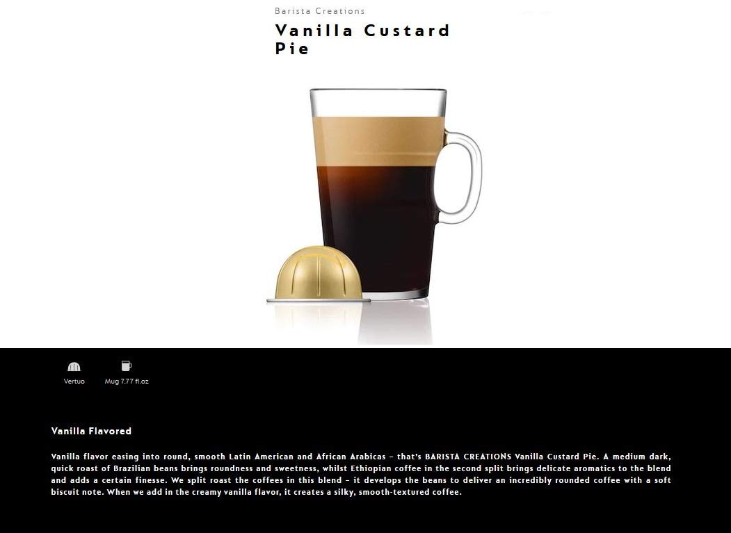 Nespresso Coffee 10 Capsules Pods (1 Sleeve) Fresh Espresso For VertuoLine Vertuo Line Machines Long Expiry (All New Flavors) 3 Days Fast Delivery (10 Pods Vanilla Custard Pie)