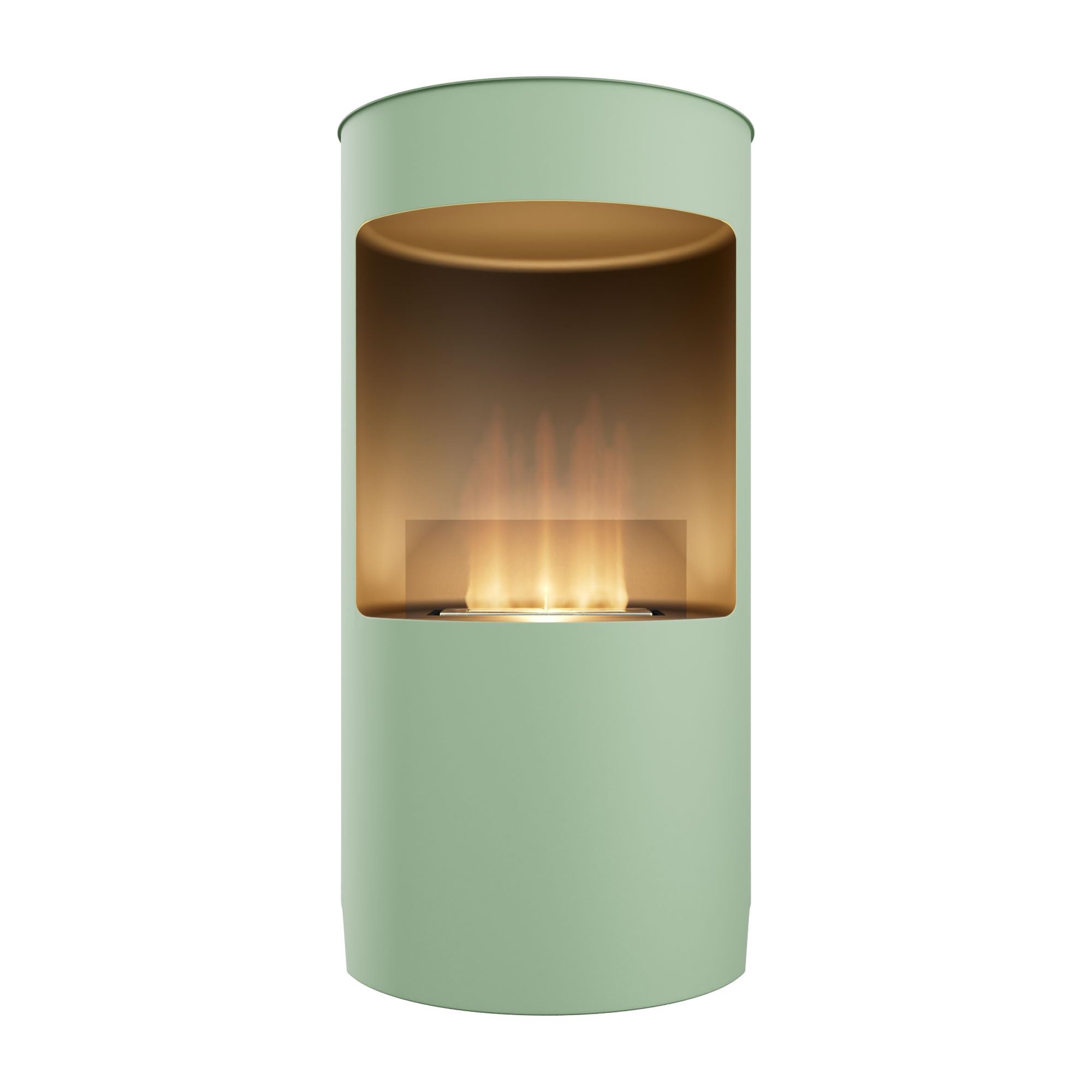 Frankystar Giulio Cesare - Cheminée de sol Ø40 x 80 cm de design d'intérieur pour meubles en acier inoxydable sauge