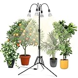 SANSI Upgraded 120W Grow Light with Adjustable Tripod Stand, 5000K 660nm Full Spectrum 900W Equiv. LED Floor Plant Light for Indoor Plants, Grow Lamp with Replaceable Bulbs for High PPFD Growing