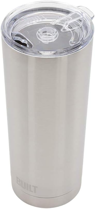 BUILT Double Walled Stainless Steel Tumbler Set with Replacement Lid, 2 Reusable Tritan Wire Straw Cleaning Brush in Gift Box, 20-ounces - Image 5
