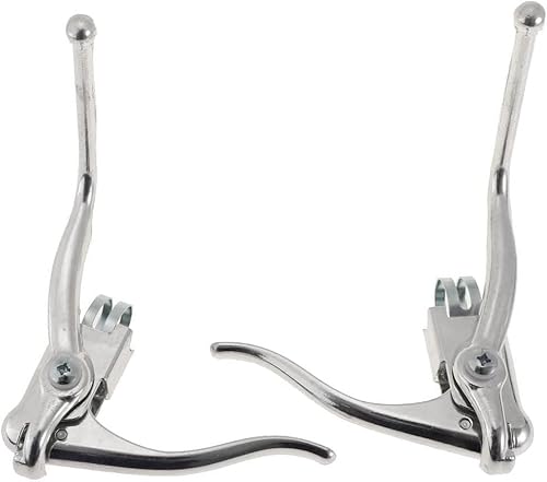 HUFFA 1 Paio di Freni a Mano da 22,2 mm Vintage Bici da Strada di Sicurezza Doppie Leve Freno da Corsa Mountain Bike Drop Bar (Color : Silver)