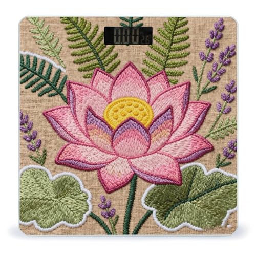 Báscula digital corporal estilo Boho con pantalla LCD miniatura 1