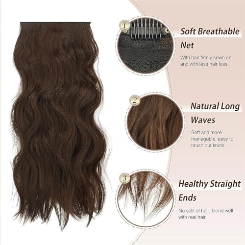 Extensiones de cabello sintético de aspecto natural y efecto ondulado de agua 3