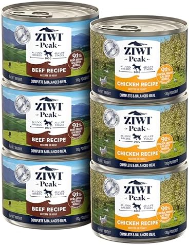 ZIWI Peak Wet Dog Food Variety Pack- Beef and Chicken, 6 Pack (6oz Each)