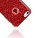 MATEPROX Compatible with iPhone 6s Plus Case Compatible with iPhone 6 Plus Case Glitter Slim Crystal Bling 3 Layer Hybrid Protective Christmas Case (Red)