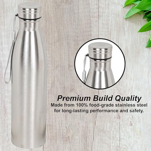 Image of Stainless Steel Water Bottle | Durable, Rust-Free, BPA-Free Steel Bottle for Office, Home & Gym (Model 10-Water Bottle (1000 ml))