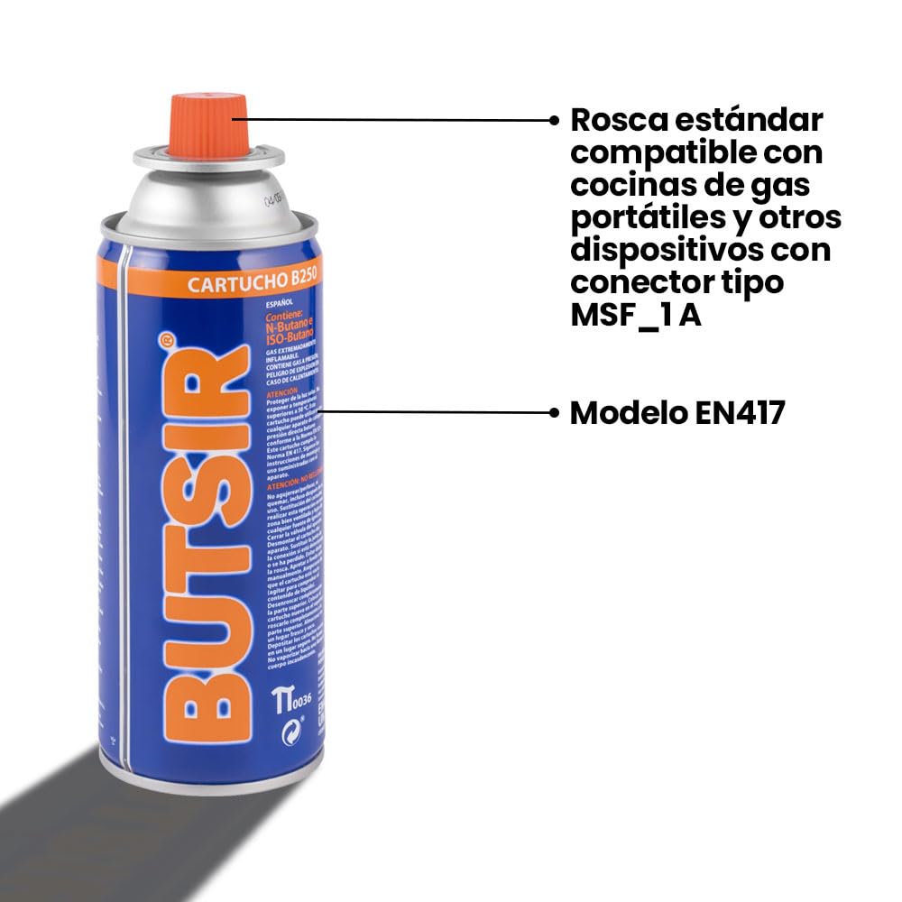 ELMA Butsir Pack 4 Cartuchos de gas para barbacoas y ahumadores