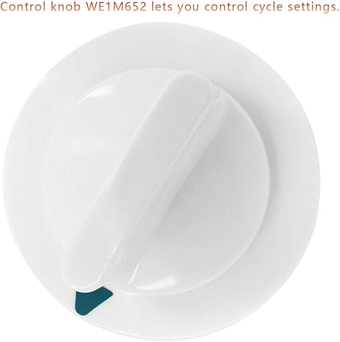 Miniatura 4 de MAYITOP Pomo de control de temporizador para secadora WE1M652 con protección de manguito de metal, eje D, color blanco, compatible con Hotpoint,
