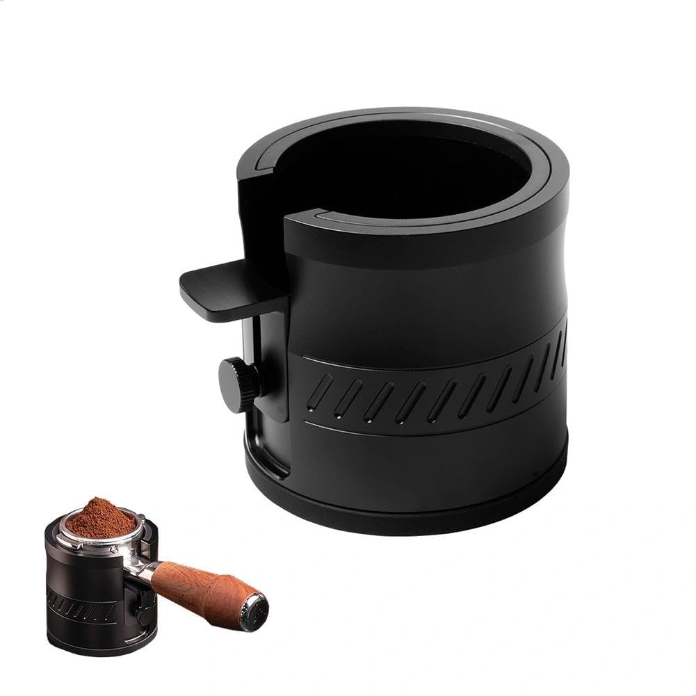 Protafilter Holder 58mm Espresso Tamping Station, Aluminum Alloy Tamping and Distribution Stand Base with 17mm Adjustable Height Fit for 58mm Protafilter, Black