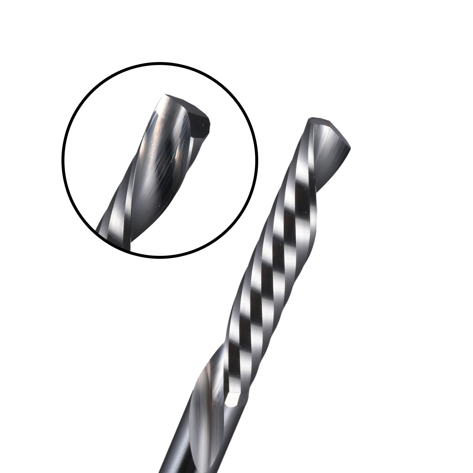 Zestaw wierteł z węglika spiekanego, 10 szt. Frez trzpieniowy z węglika wolframu 3,175/4-10 mm Lewy frez spiralny pojedynczym rowkiem(3.175x2.0x6x38L)