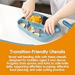 NumNum-Toddler-Utensils-Set-4th-Stage-Kids-Silverware-for-2-Years-Pre-Spoon-Fork-Spoon-Knife-GOOtensils-with-Stainless-Steel-Heads-BPA-Free-Silicone-Toddler-Feeding-Essentials-3-Pack-Blue