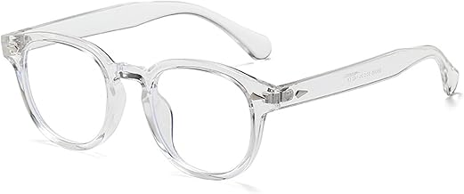 Blue Light Glasses for Men Women, Johnny Depp Round Glasses with Blue Light Filter, Blue Light Block Gaming Computer Glasses