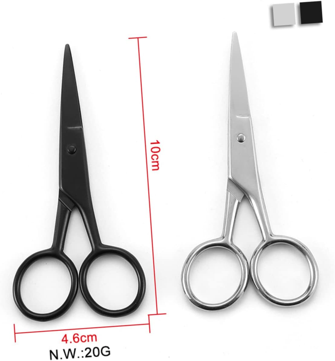 2pcs Men Body Hair Clippers Beard Scissors Hairdressing Scissors for Men Beard Care Accessory Easy to Use for Barber Accessories Random Color