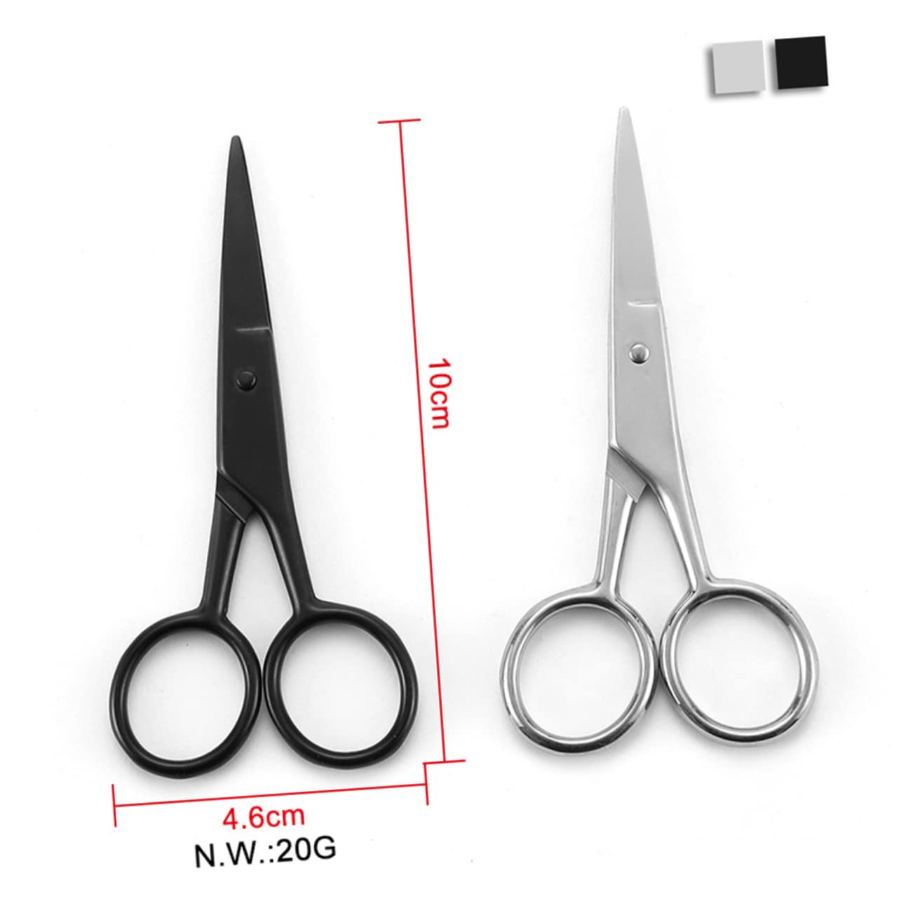 HONMEET Beard Scissors for Men 2pcs Body Hair Clippers Beard Styling Scissors Trimmer Random Color