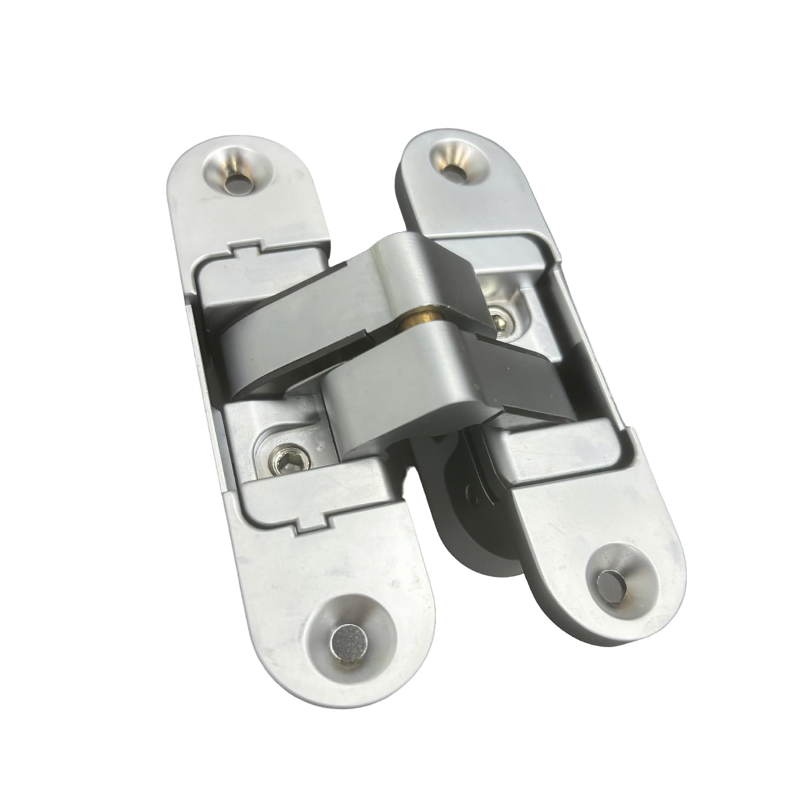 Osniyaw Silver Left Open Zinc Alloy Butt Hinge 180 Degree Rotation Concealed Hinges Heavy Duty Zinc Alloy Adjustable Hinges Door Hardware Durable Invisible Door Hinges