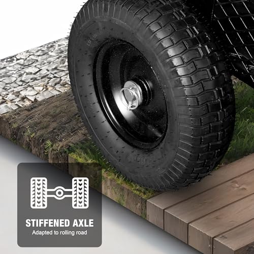 BIG RED Heavy Duty ATV Trailer Steel Dump Cart: Yard Garden Trailer for Lawn Mower, Tractor, Garden Waste - 1,500lbs, 15 cu.ft Capacity - Image 7