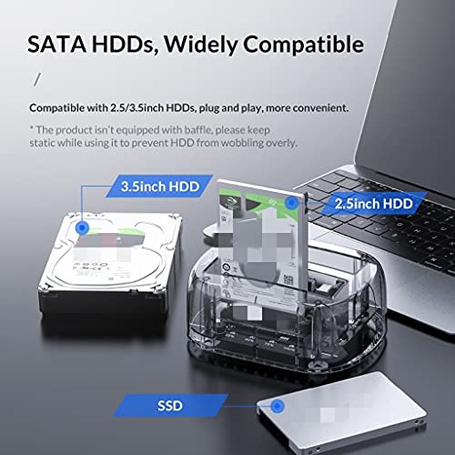 Caja Externa Transparente USB 3.1 para Disco Duro 2.5" y 3.5" miniatura 3