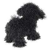 Apricot Lamb Stand Pudel Plüsch Spielzeug Plüschtier für Mädchen, Jungen & Babys Dog Puppy Flauschiger Stofftier zum Spielen Gemütliches Schmusetier Plüsch Hund schwarz