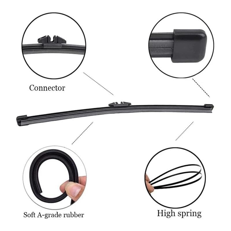 uego de escobillas limpiaparabrisas para Vo&LV&o XC70 2008-2016 Kit de escobillas limpiaparabrisas Delanteras y traseras Tira limpiaparabrisas